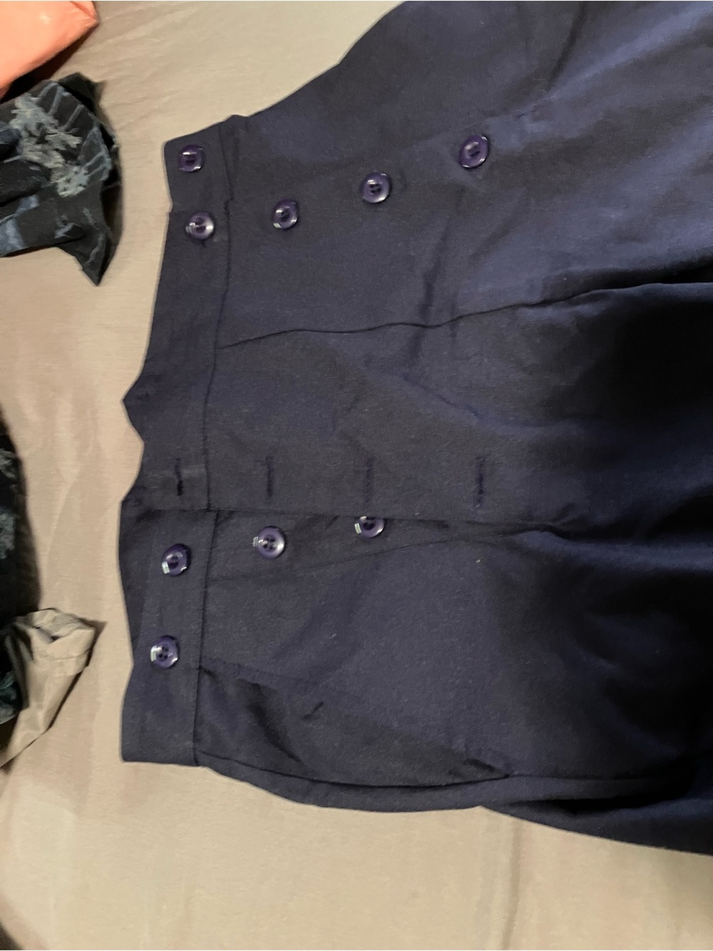 Size S Men's Navy Button-Front Trousers Victorian